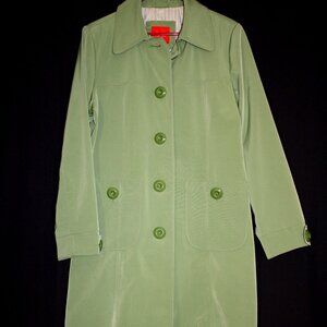 Vintage Green Esprit Trench Coat With Large Acrylic Buttons